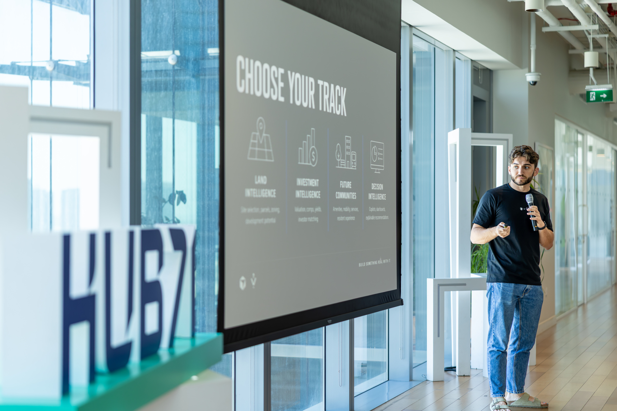 Cursor x eVoost AI Hackathon track briefing at Hub71 Abu Dhabi